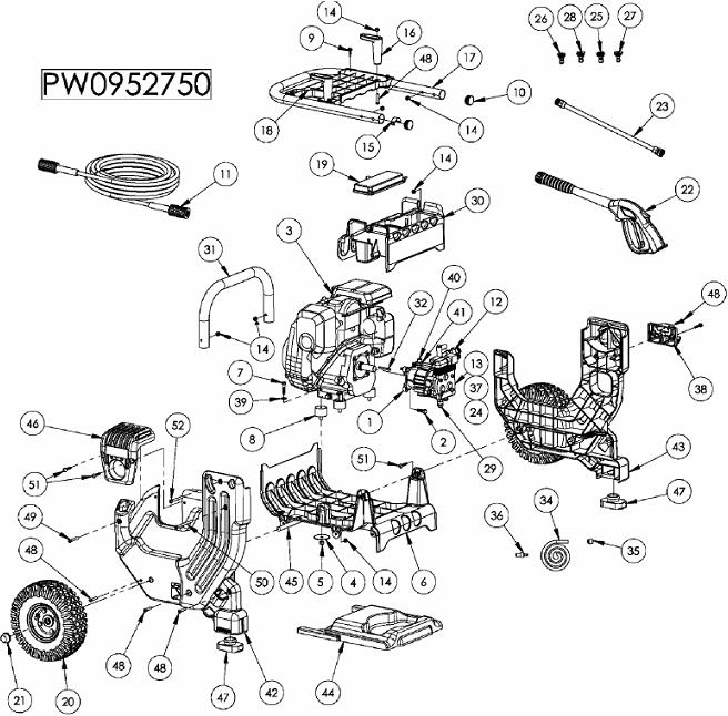 Coleman powermate pressure washer PW0952750 replacement parts